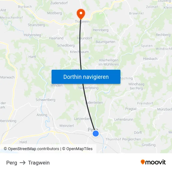 Perg to Tragwein map
