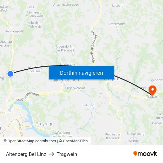 Altenberg Bei Linz to Tragwein map