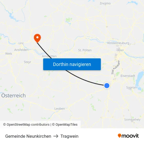 Gemeinde Neunkirchen to Tragwein map