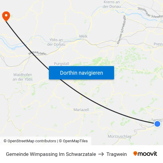 Gemeinde Wimpassing Im Schwarzatale to Tragwein map