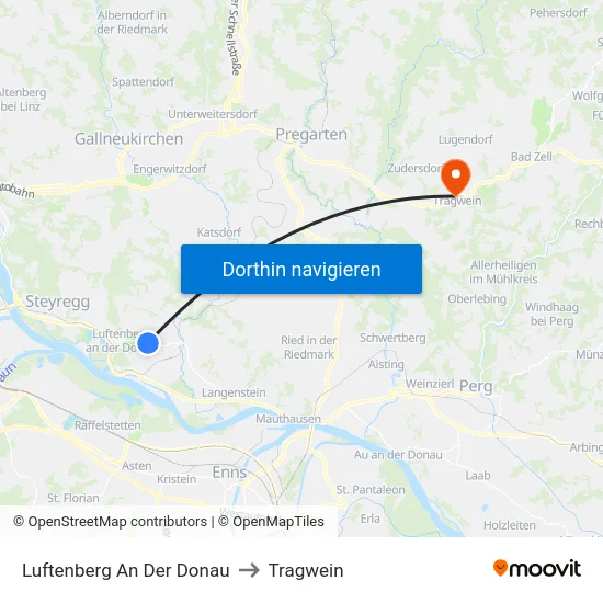 Luftenberg An Der Donau to Tragwein map