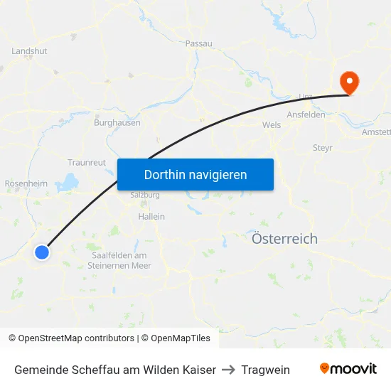 Gemeinde Scheffau am Wilden Kaiser to Tragwein map