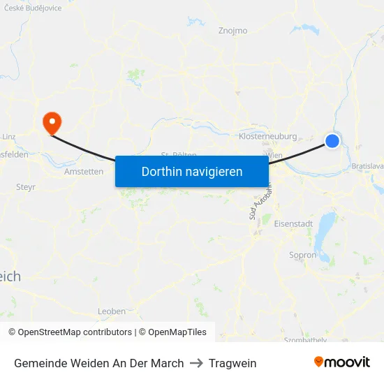 Gemeinde Weiden An Der March to Tragwein map