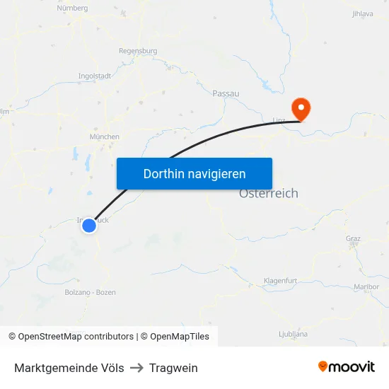 Marktgemeinde Völs to Tragwein map