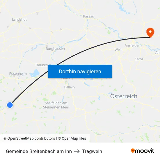 Gemeinde Breitenbach am Inn to Tragwein map