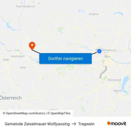 Gemeinde Zeiselmauer-Wolfpassing to Tragwein map