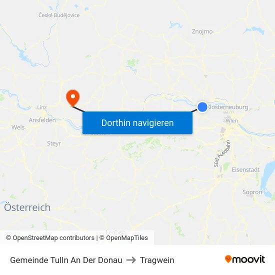 Gemeinde Tulln An Der Donau to Tragwein map