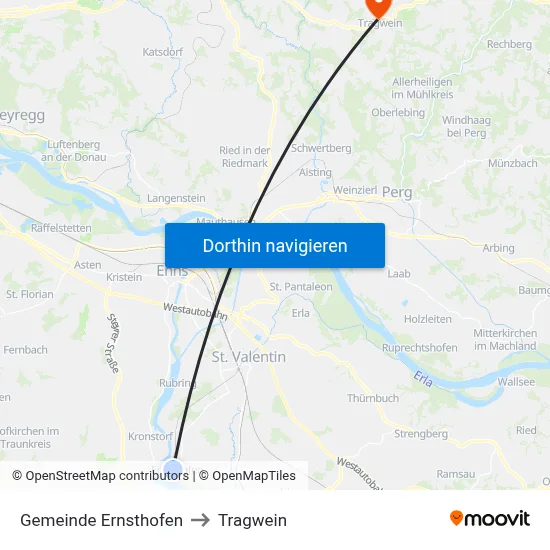 Gemeinde Ernsthofen to Tragwein map