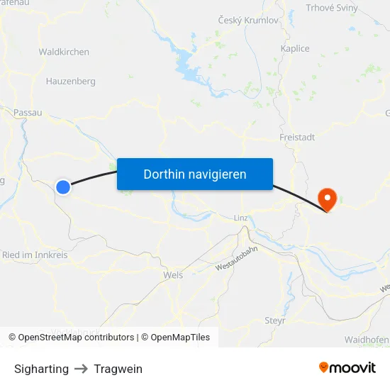 Sigharting to Tragwein map