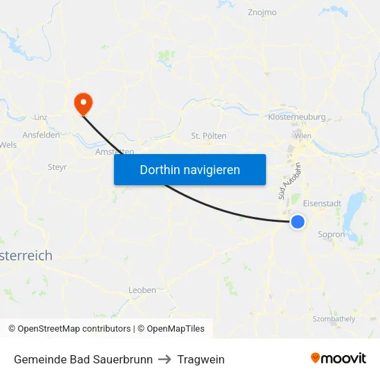 Gemeinde Bad Sauerbrunn to Tragwein map