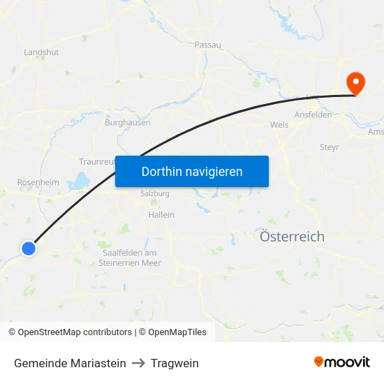 Gemeinde Mariastein to Tragwein map