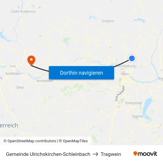 Gemeinde Ulrichskirchen-Schleinbach to Tragwein map