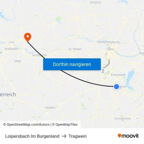 Loipersbach Im Burgenland to Tragwein map