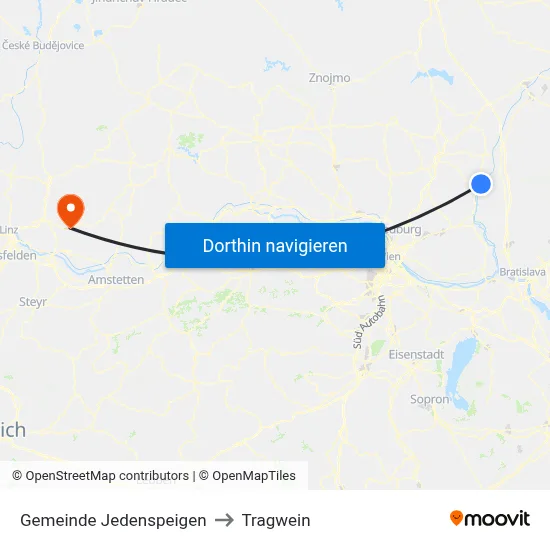 Gemeinde Jedenspeigen to Tragwein map