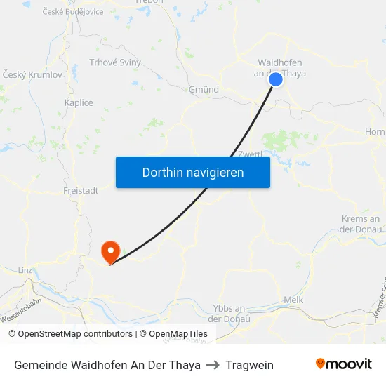 Gemeinde Waidhofen An Der Thaya to Tragwein map