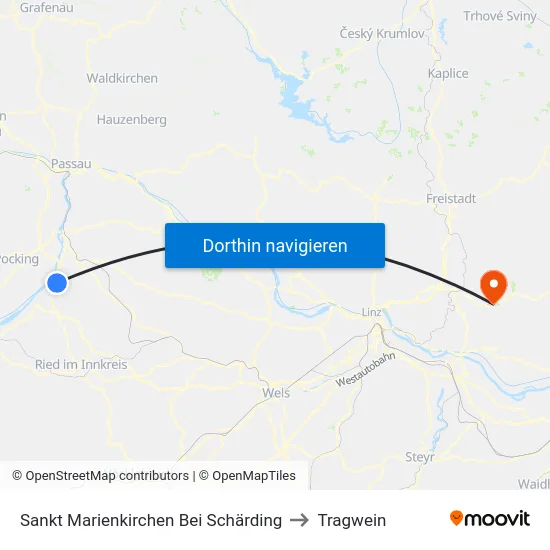 Sankt Marienkirchen Bei Schärding to Tragwein map