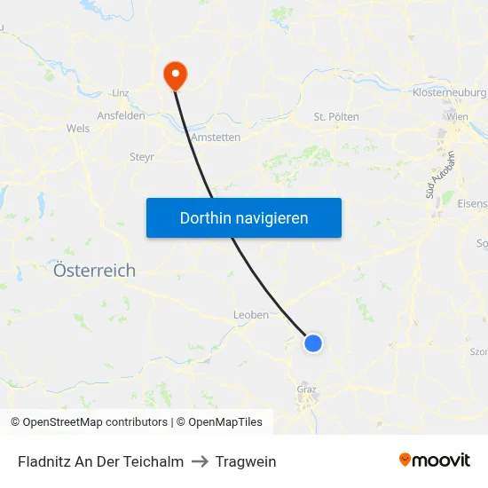 Fladnitz An Der Teichalm to Tragwein map