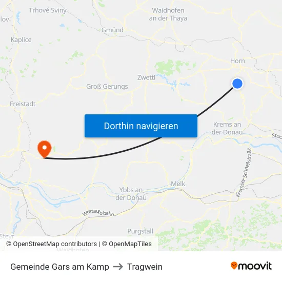 Gemeinde Gars am Kamp to Tragwein map
