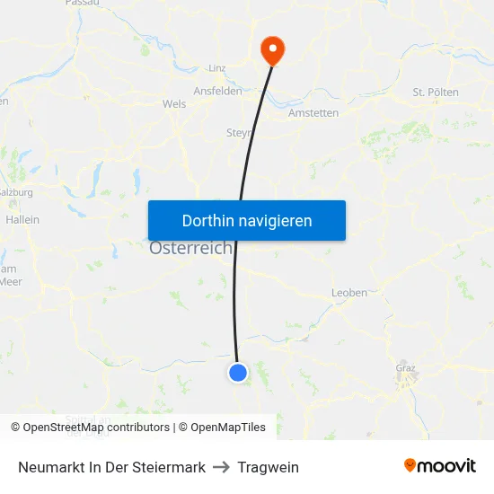Neumarkt In Der Steiermark to Tragwein map