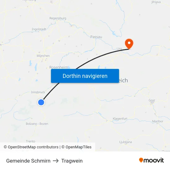 Gemeinde Schmirn to Tragwein map