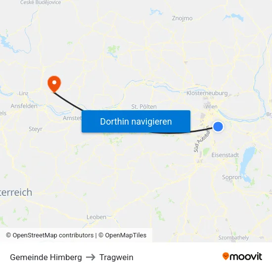Gemeinde Himberg to Tragwein map