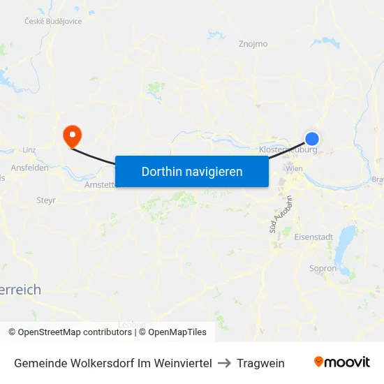 Gemeinde Wolkersdorf Im Weinviertel to Tragwein map