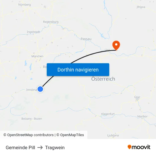 Gemeinde Pill to Tragwein map