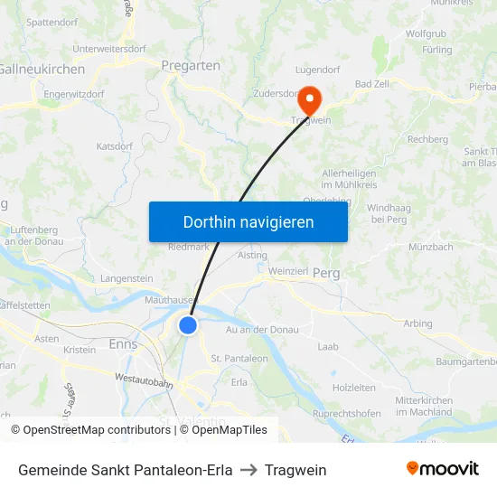 Gemeinde Sankt Pantaleon-Erla to Tragwein map
