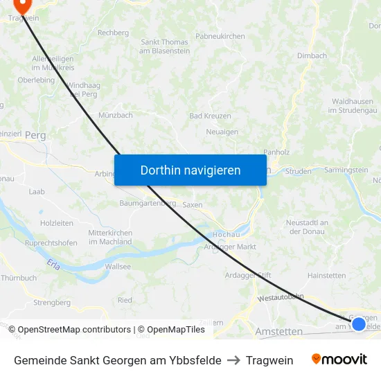 Gemeinde Sankt Georgen am Ybbsfelde to Tragwein map