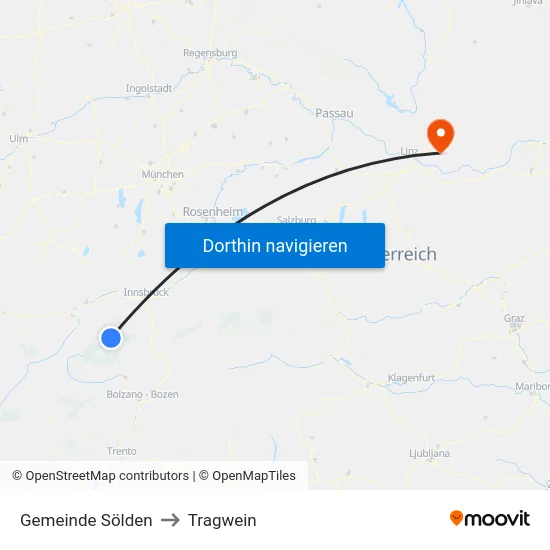 Gemeinde Sölden to Tragwein map