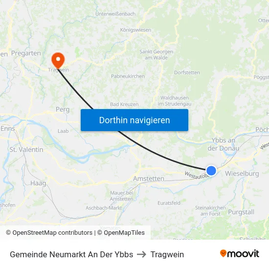 Gemeinde Neumarkt An Der Ybbs to Tragwein map