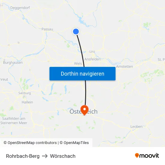 Rohrbach-Berg to Wörschach map