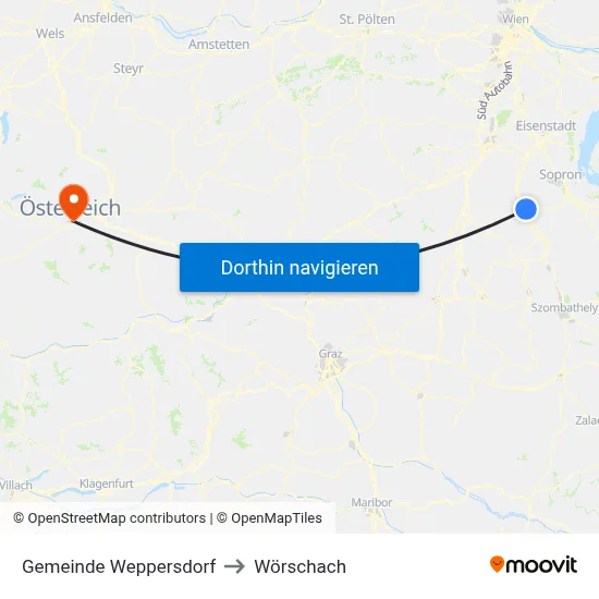 Gemeinde Weppersdorf to Wörschach map