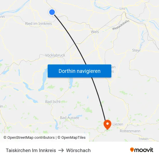 Taiskirchen Im Innkreis to Wörschach map