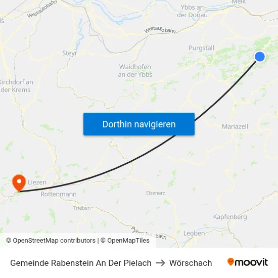 Gemeinde Rabenstein An Der Pielach to Wörschach map