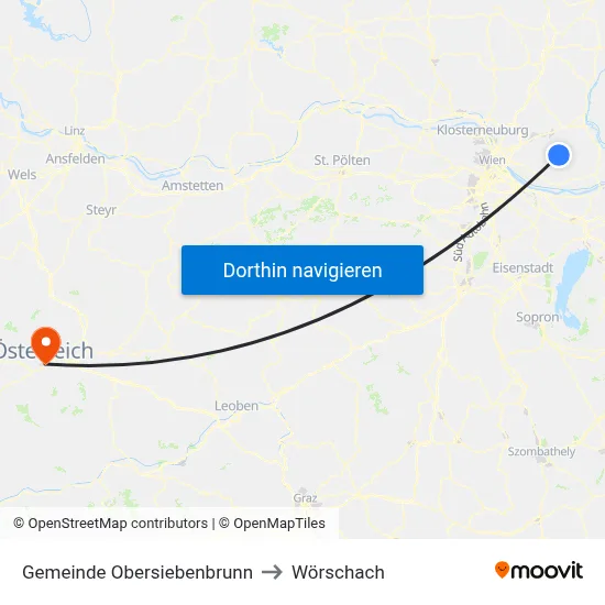 Gemeinde Obersiebenbrunn to Wörschach map