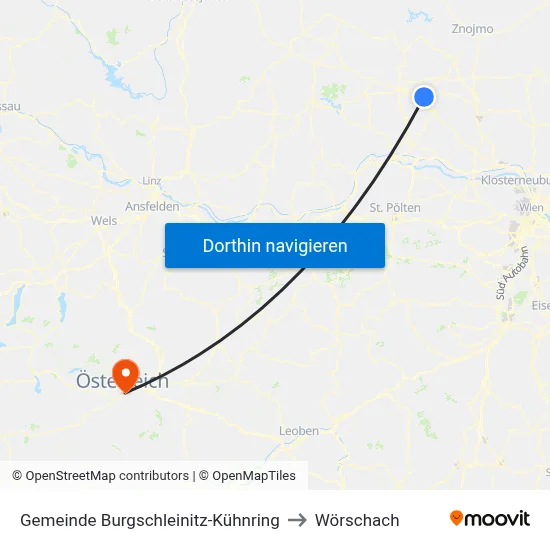 Gemeinde Burgschleinitz-Kühnring to Wörschach map