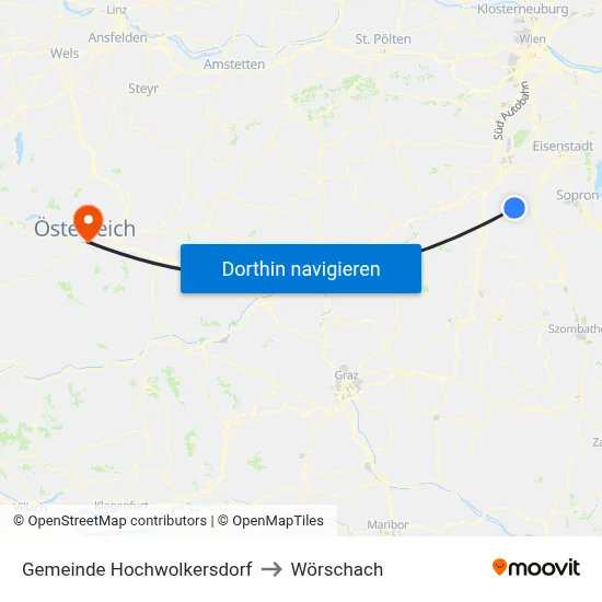 Gemeinde Hochwolkersdorf to Wörschach map