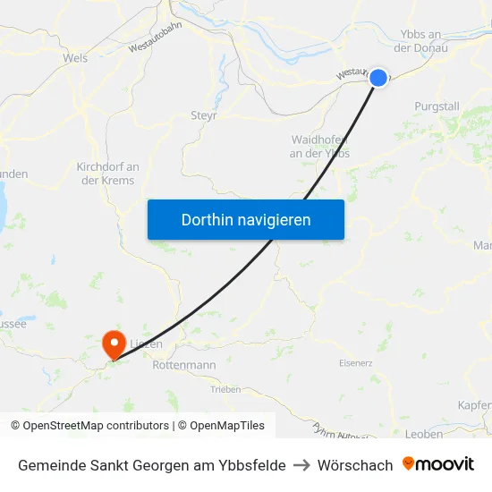 Gemeinde Sankt Georgen am Ybbsfelde to Wörschach map