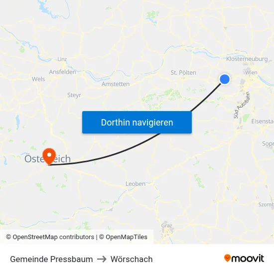 Gemeinde Pressbaum to Wörschach map