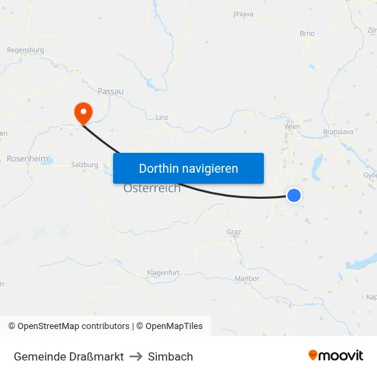 Gemeinde Draßmarkt to Simbach map