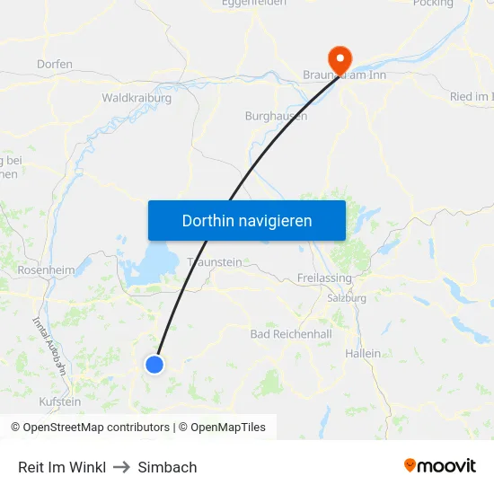 Reit Im Winkl to Simbach map