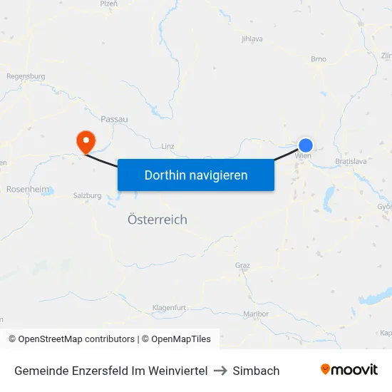 Gemeinde Enzersfeld Im Weinviertel to Simbach map