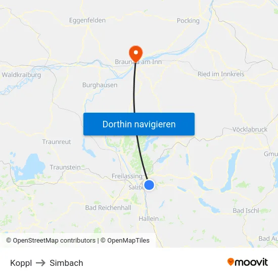 Koppl to Simbach map
