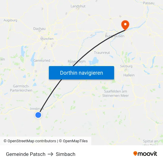 Gemeinde Patsch to Simbach map