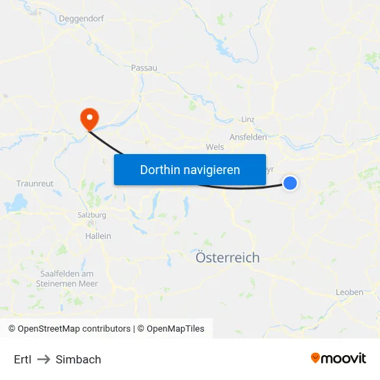 Ertl to Simbach map