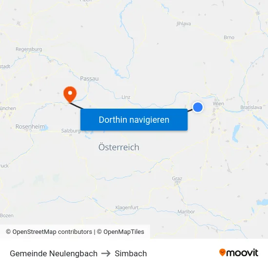 Gemeinde Neulengbach to Simbach map