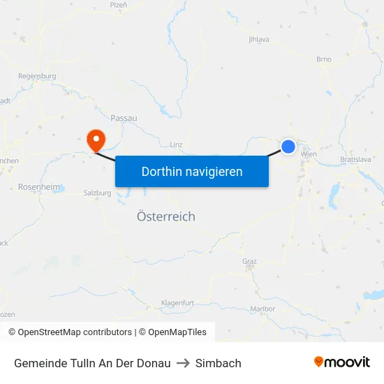 Gemeinde Tulln An Der Donau to Simbach map