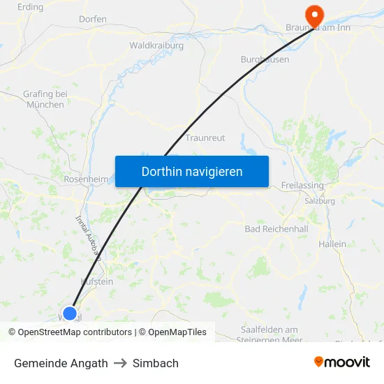 Gemeinde Angath to Simbach map
