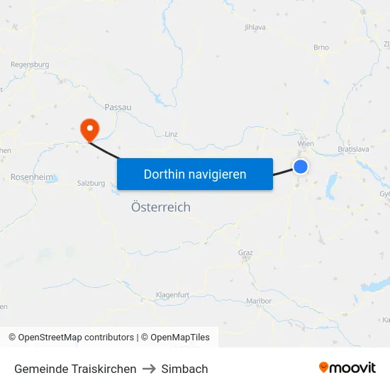 Gemeinde Traiskirchen to Simbach map